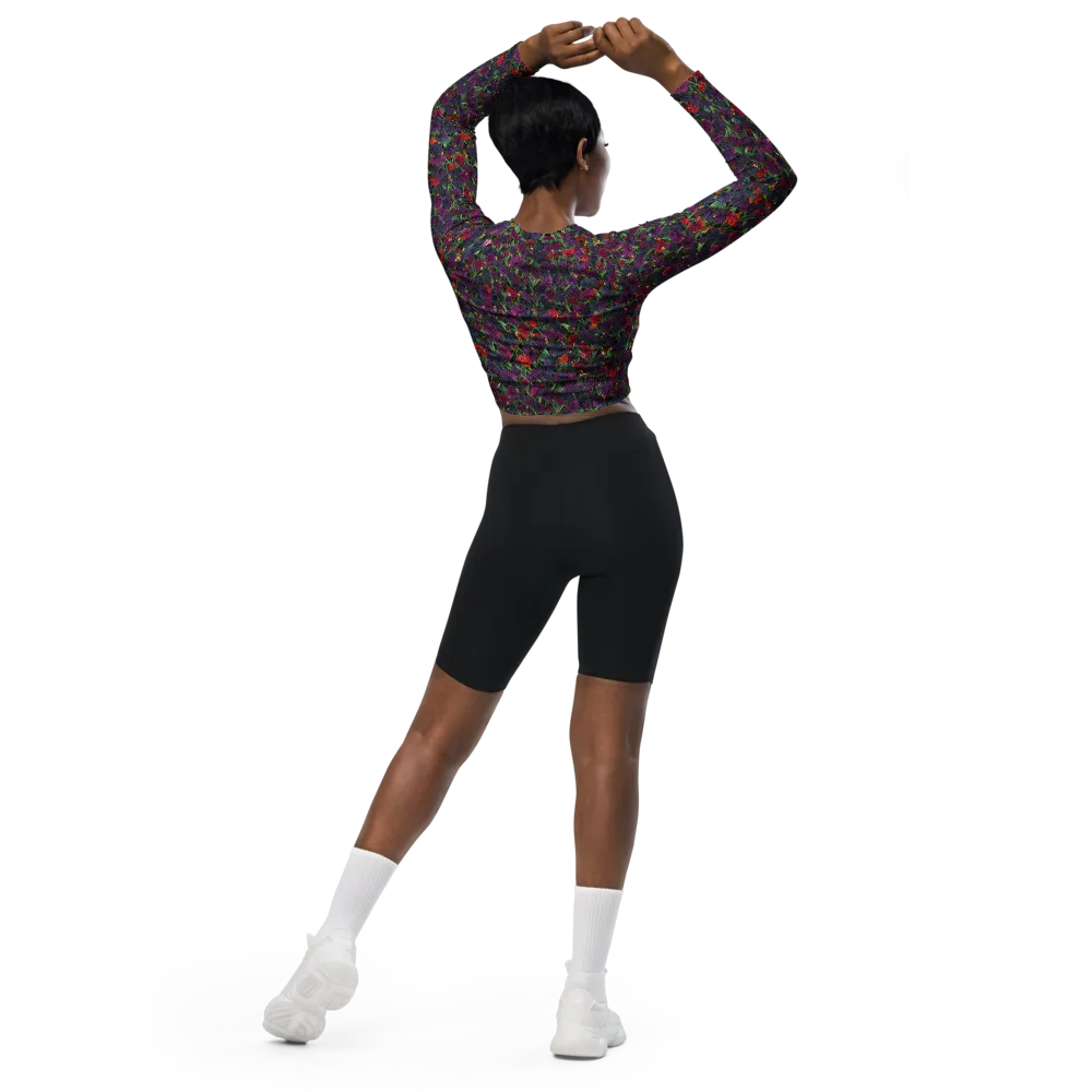 Velvet Nocturne on Long Sleeve Crop Top — Back