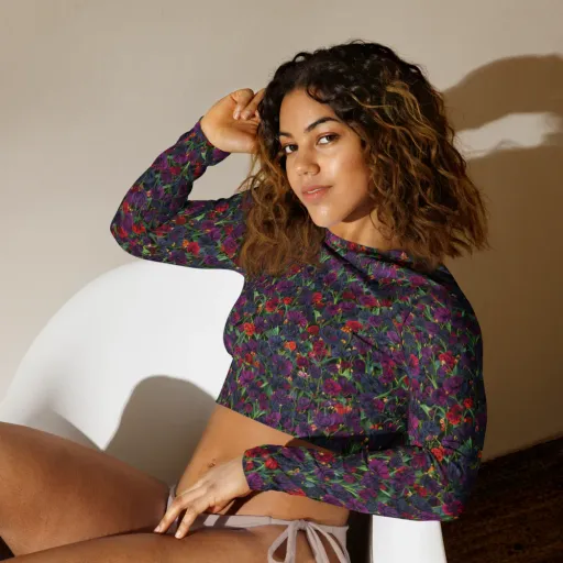 Velvet Nocturne on a Long Sleeve Crop Top