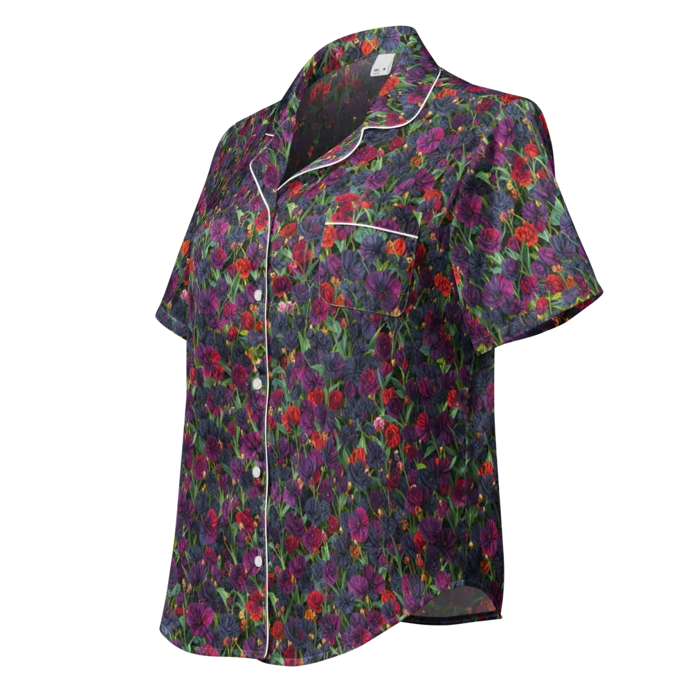 Velvet Nocturne on Women's Short Sleeve Pajama Top — Left Front