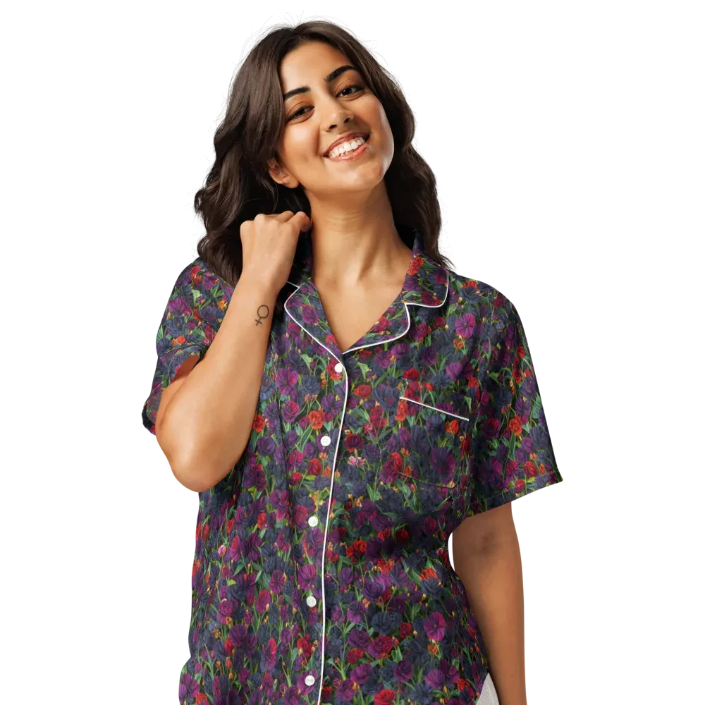 Velvet Nocturne on Women's Short Sleeve Pajama Top — Front