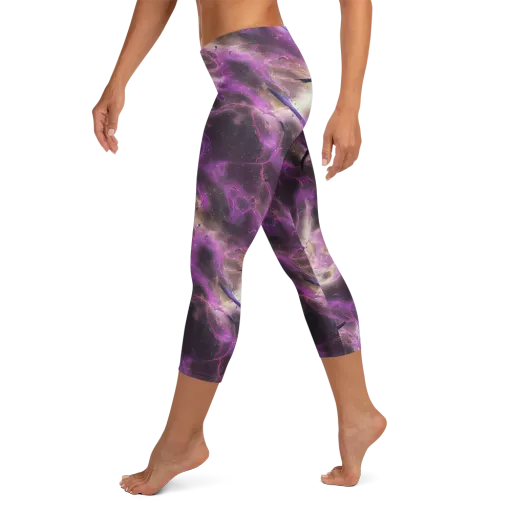 Violet Nebula on a Capri Leggings