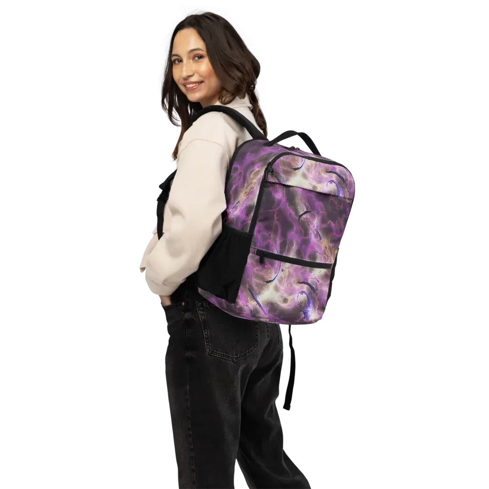 Violet Nebula on Utility Backpack — Back