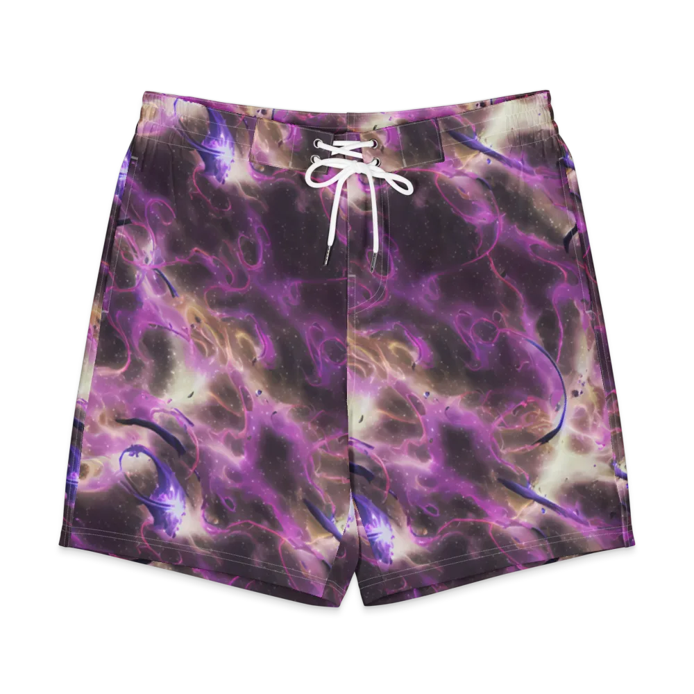 Violet Nebula on Men's Board Shorts — Front