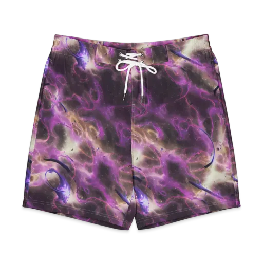 Violet Nebula on a Men's Board Shorts