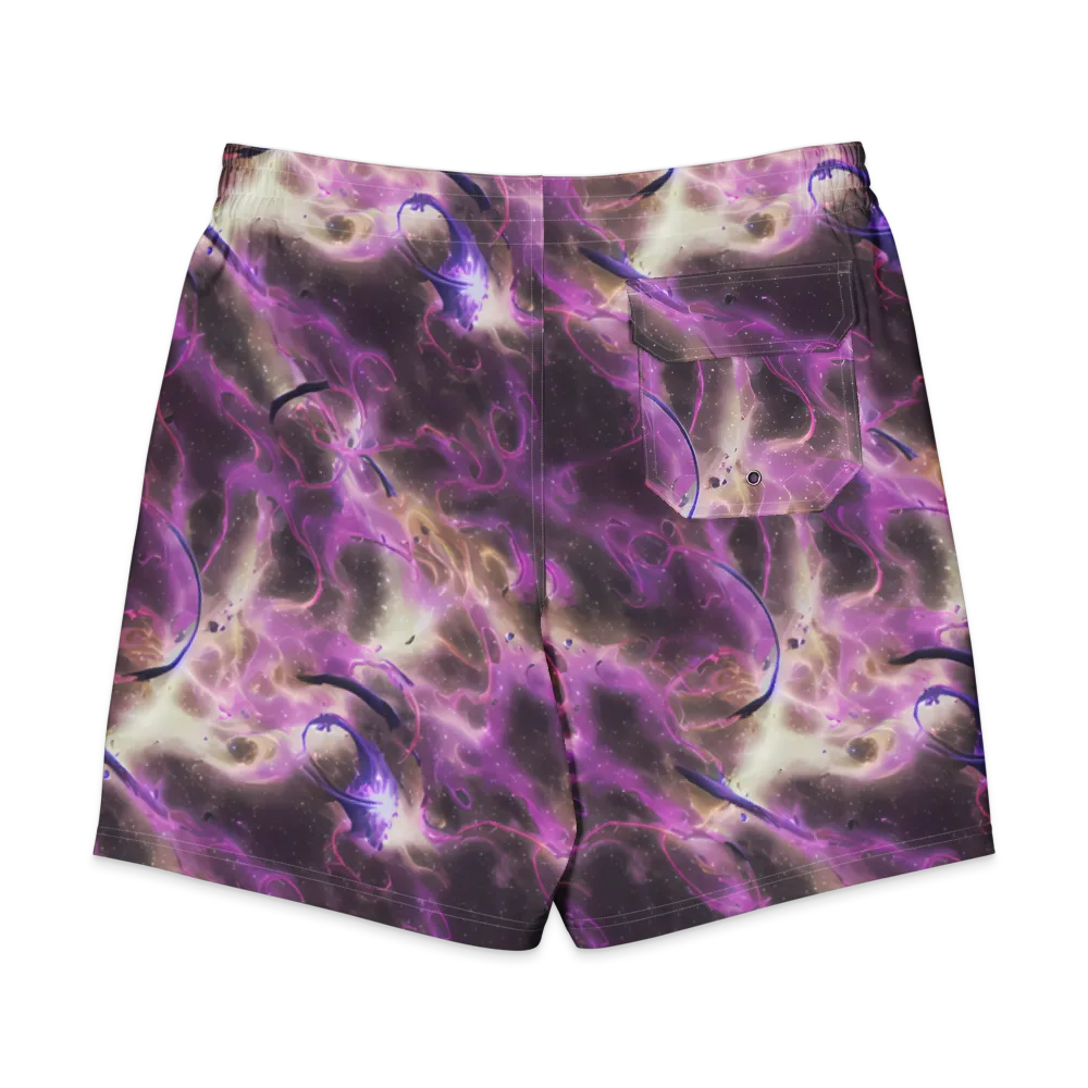 Violet Nebula on Men's Board Shorts — Back