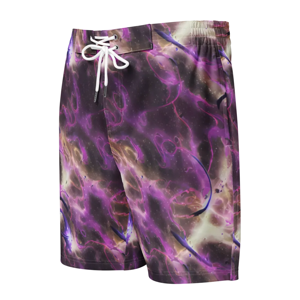 Violet Nebula on Men's Board Shorts — Front