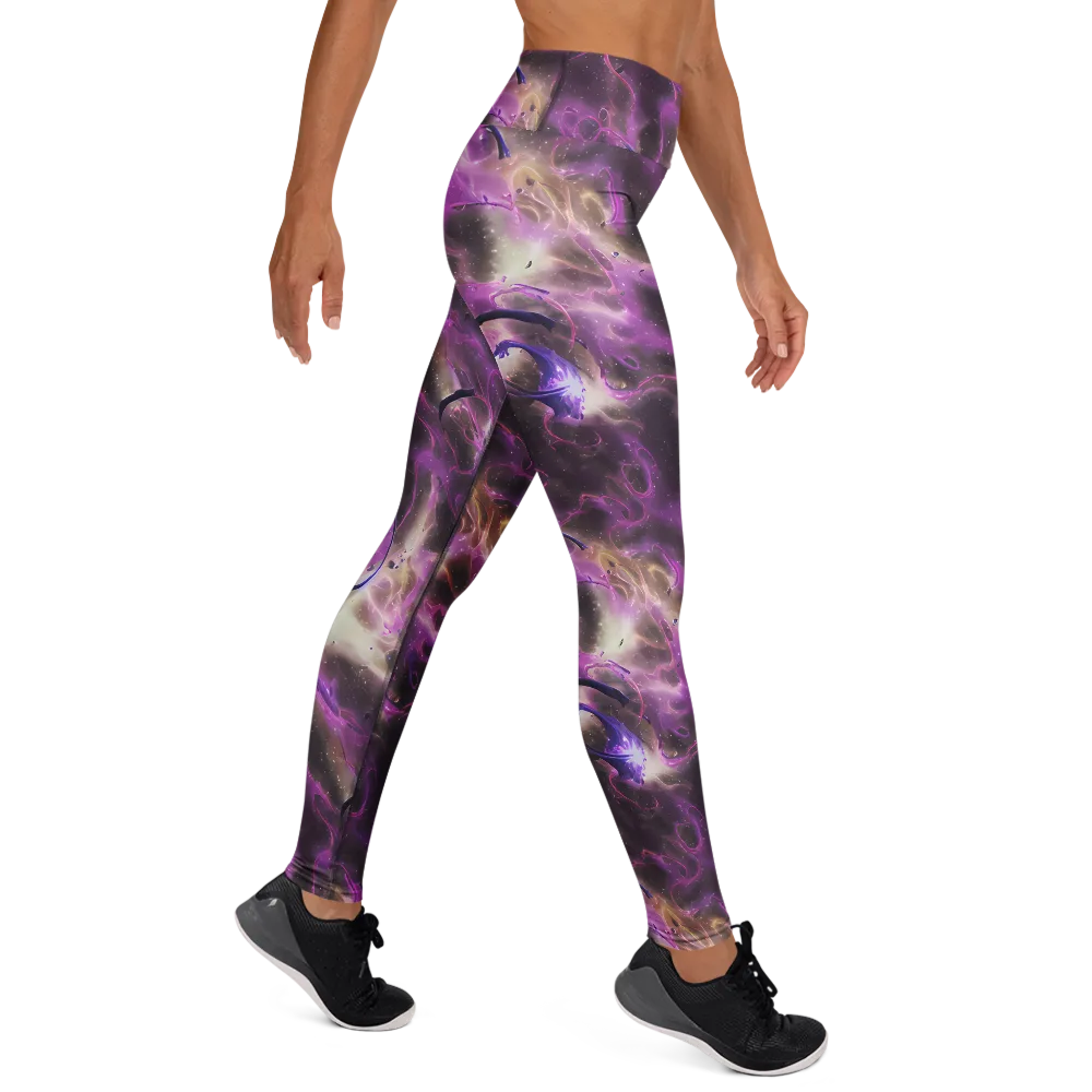 Violet Nebula on Yoga Leggings — Right