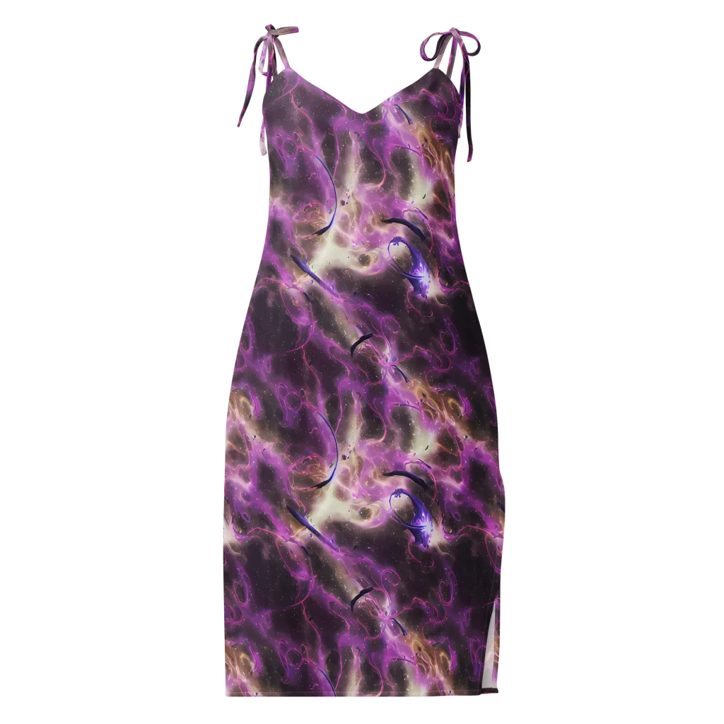 Violet Nebula on Slip Dress — Front