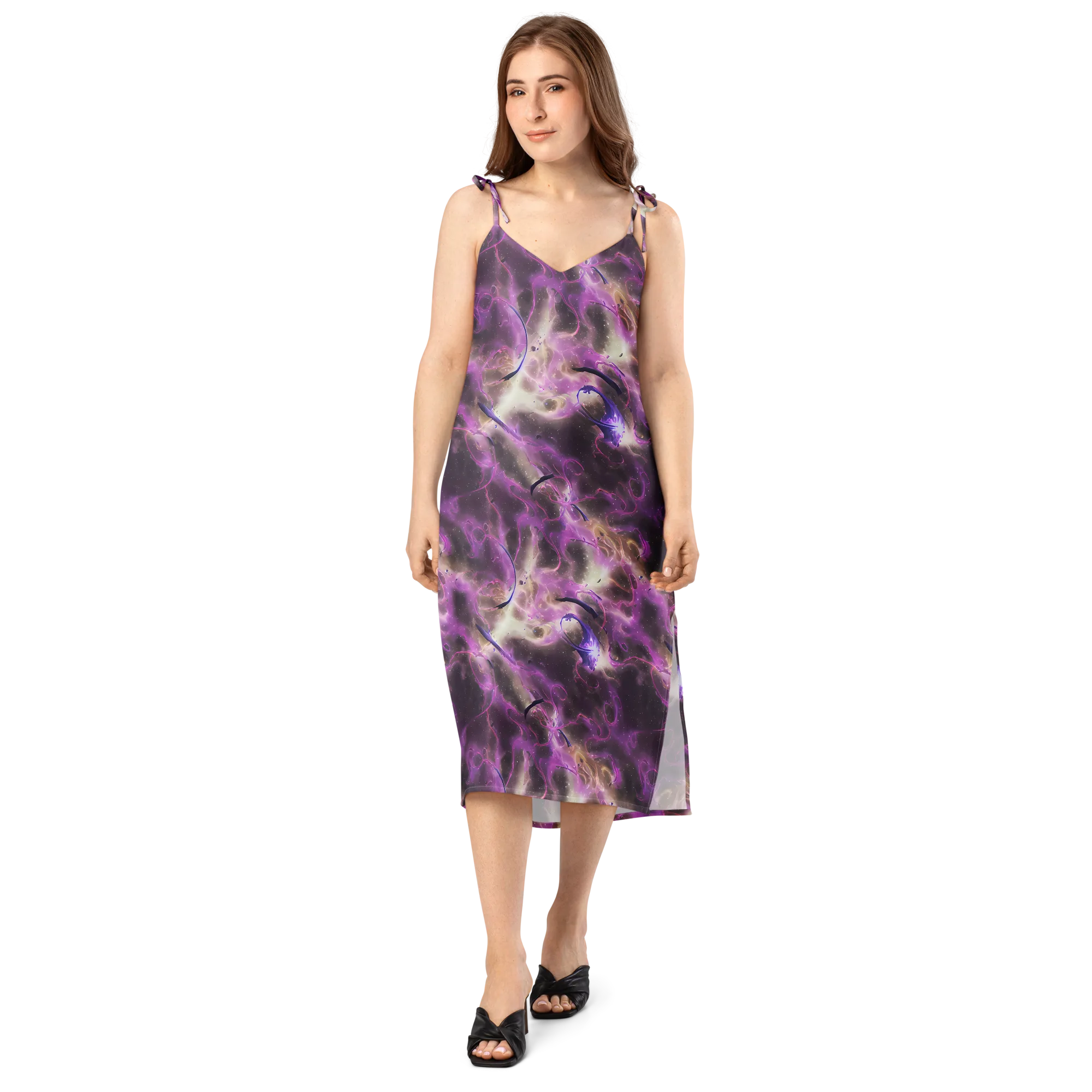 Violet Nebula on Slip Dress — Front