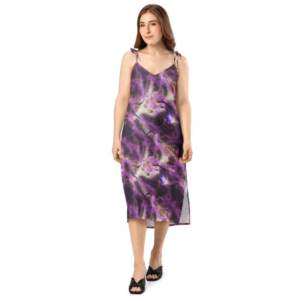 Violet Nebula on Slip Dress — Front