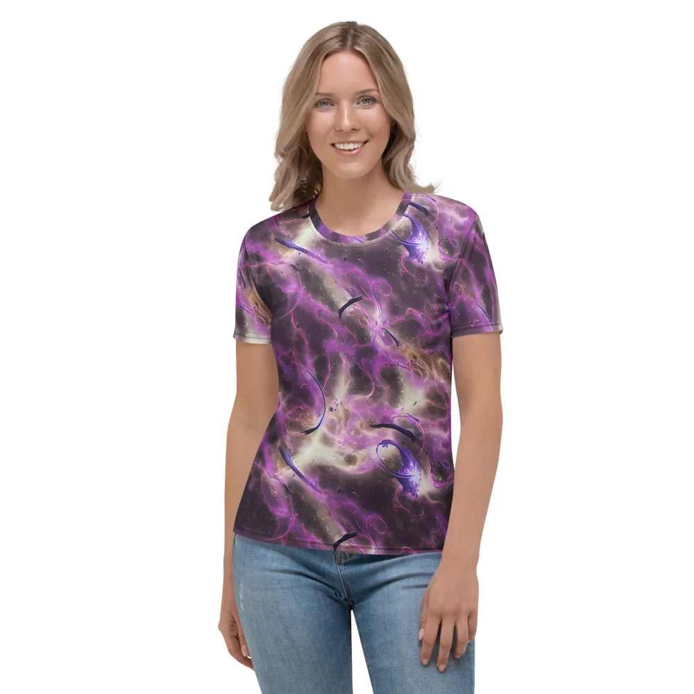 Violet Nebula on Women's Crew Neck T-Shirt — Front