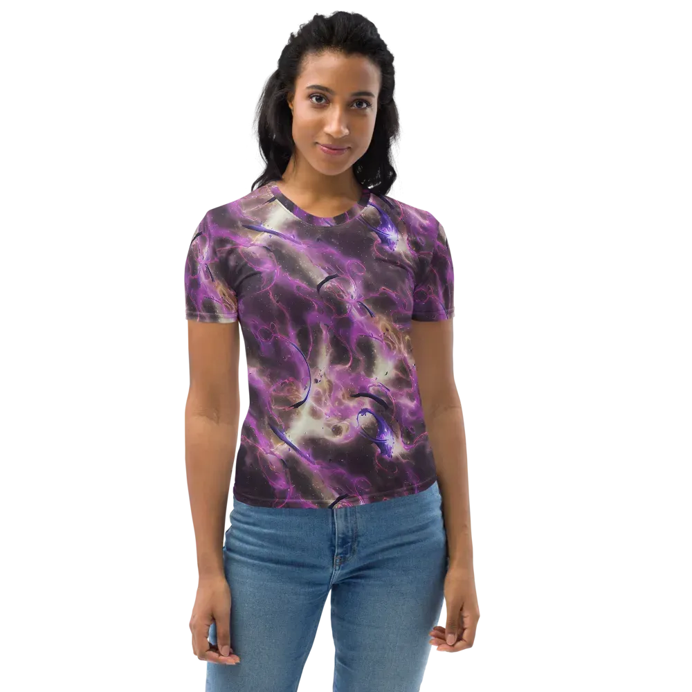 Violet Nebula on Women's Crew Neck T-Shirt — Front