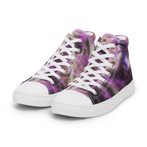 Violet Nebula on a Women's High Top Canvas Shoes