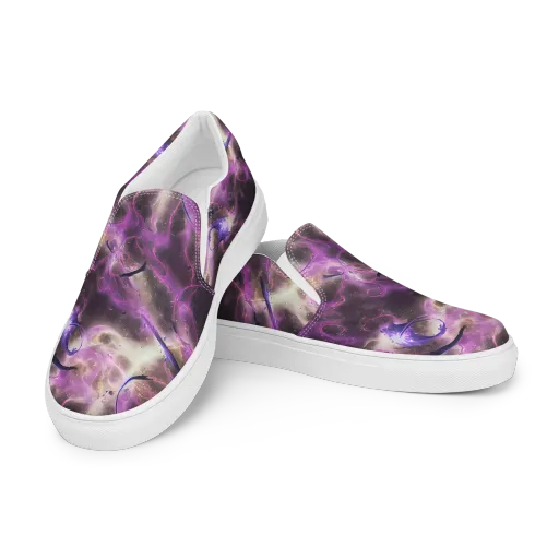 Violet Nebula on a Men's Slip-On Canvas Shoes