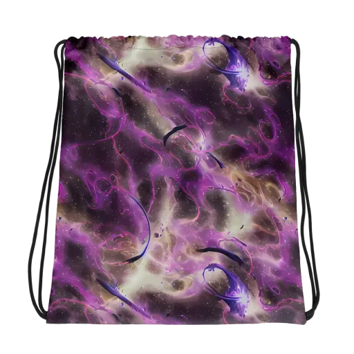 Violet Nebula on a Drawstring Bag