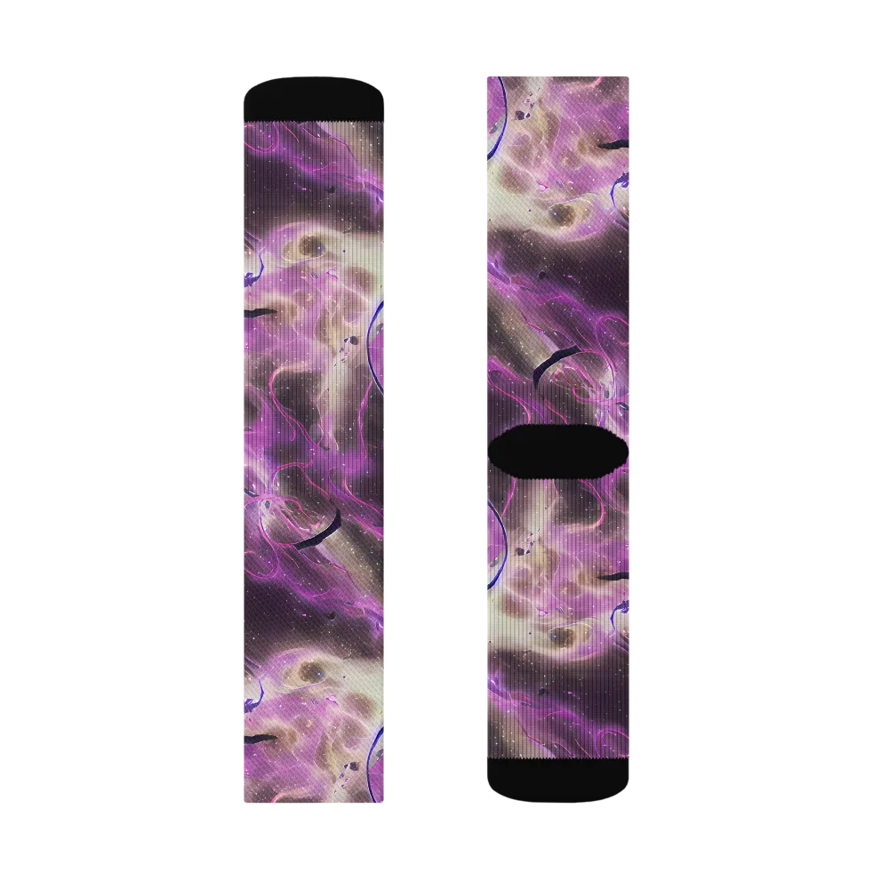 Violet Nebula on Socks — Right Sock
