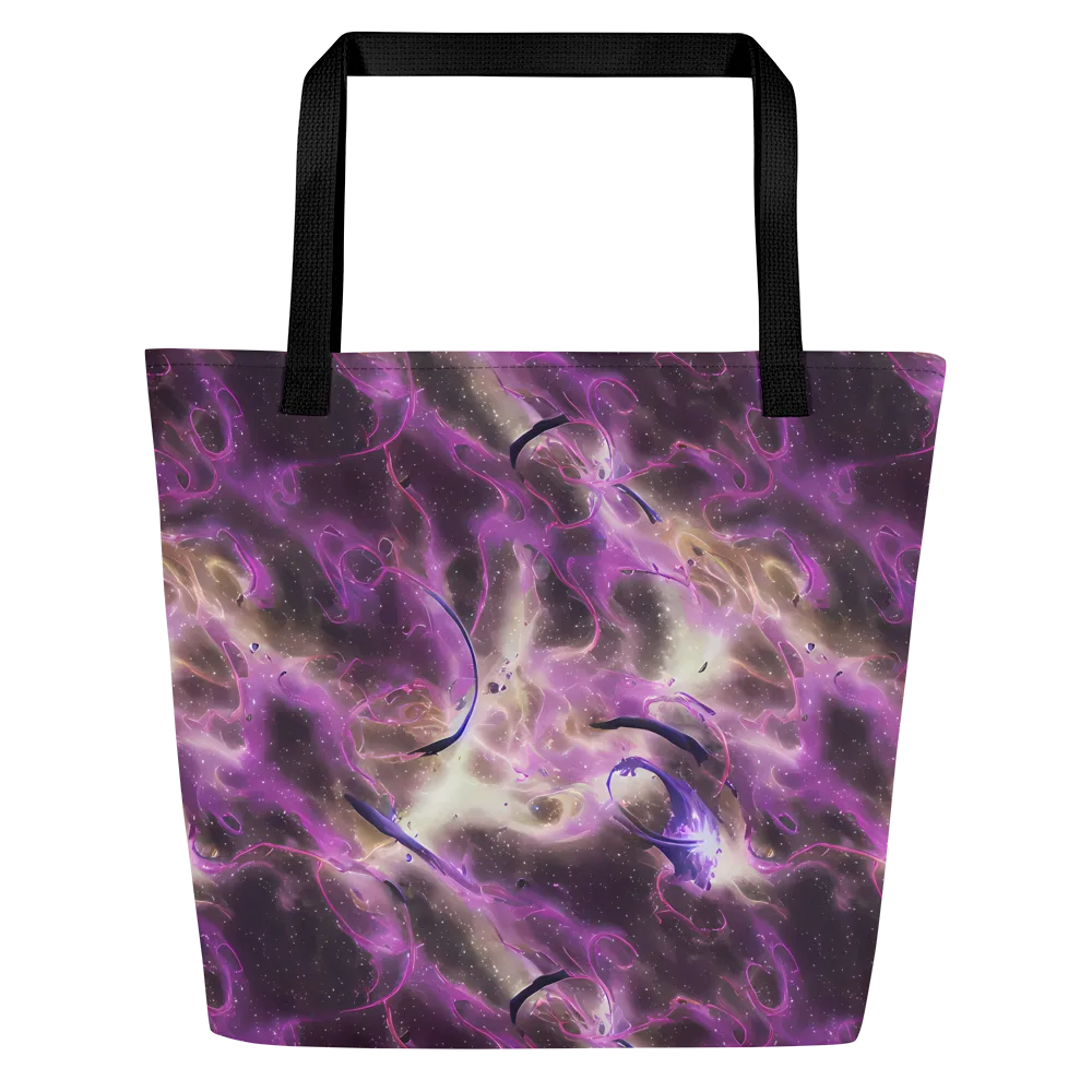 Violet Nebula on Large Tote Bag W/ Pocket — Front