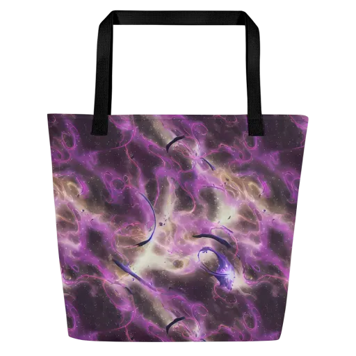 Violet Nebula on a Large Tote Bag W/ Pocket