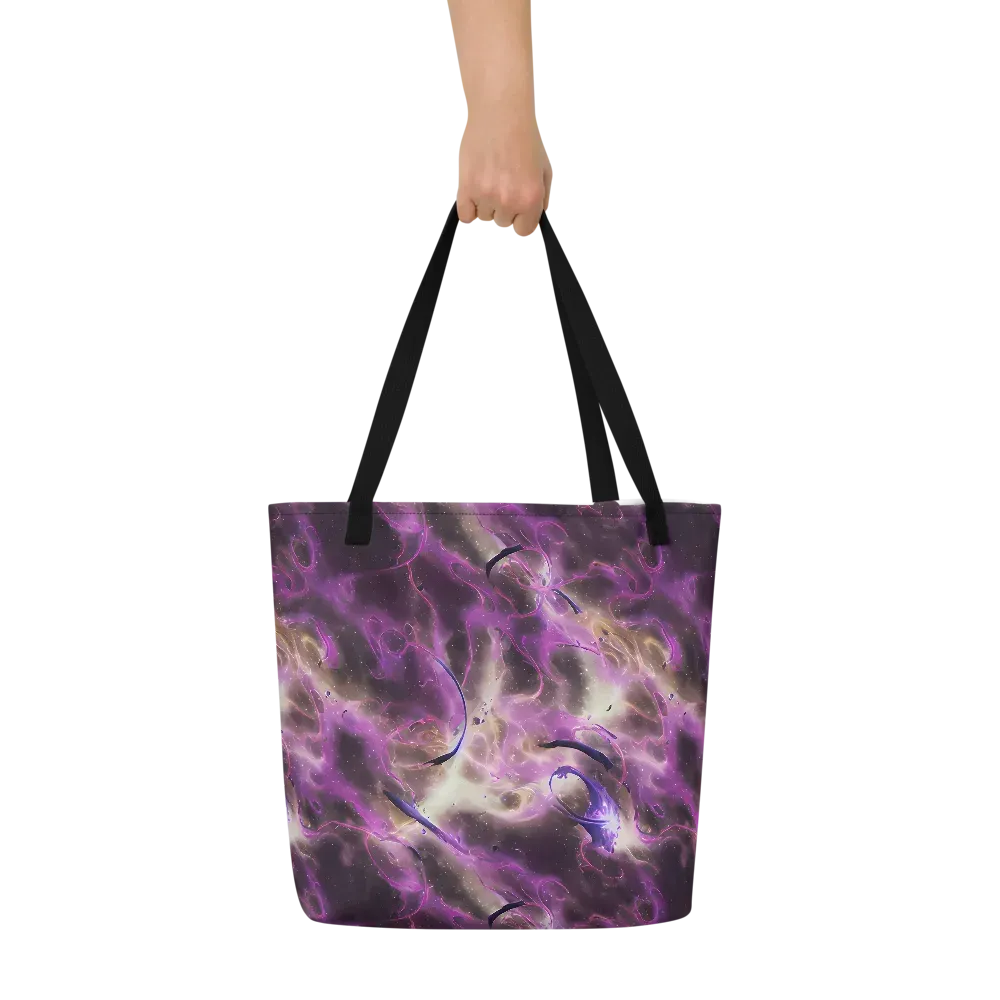 Violet Nebula on Large Tote Bag W/ Pocket — Front