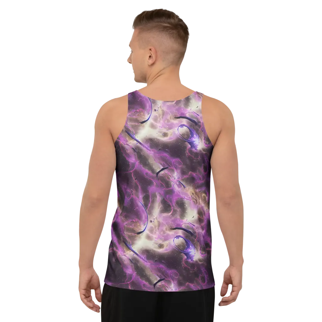 Violet Nebula on Men's Tank Top — Back