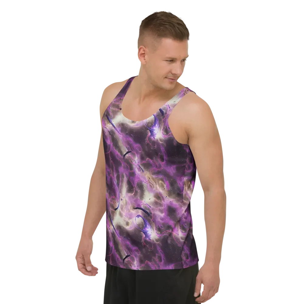 Violet Nebula on Men's Tank Top — Left Front