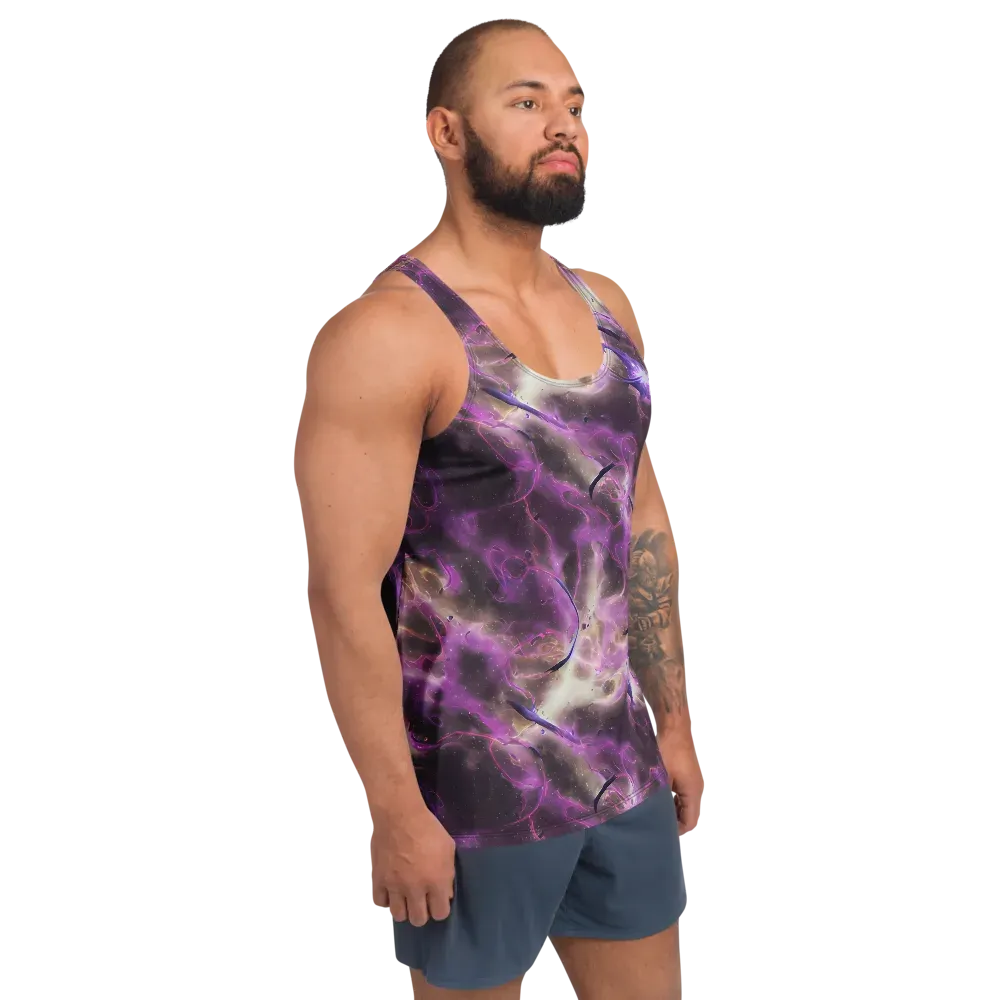 Violet Nebula on Men's Tank Top — Right Front
