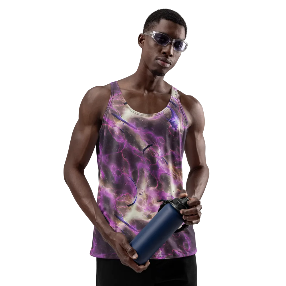 Violet Nebula on Men's Tank Top — Front