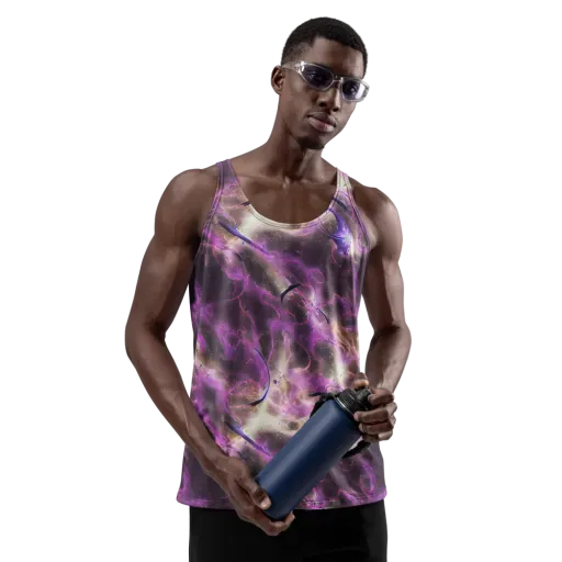 Violet Nebula on a Men's Tank Top