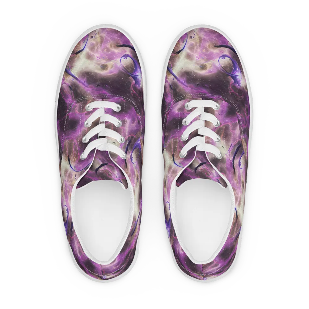 Violet Nebula on Men's Lace-Up Canvas Shoes — Front