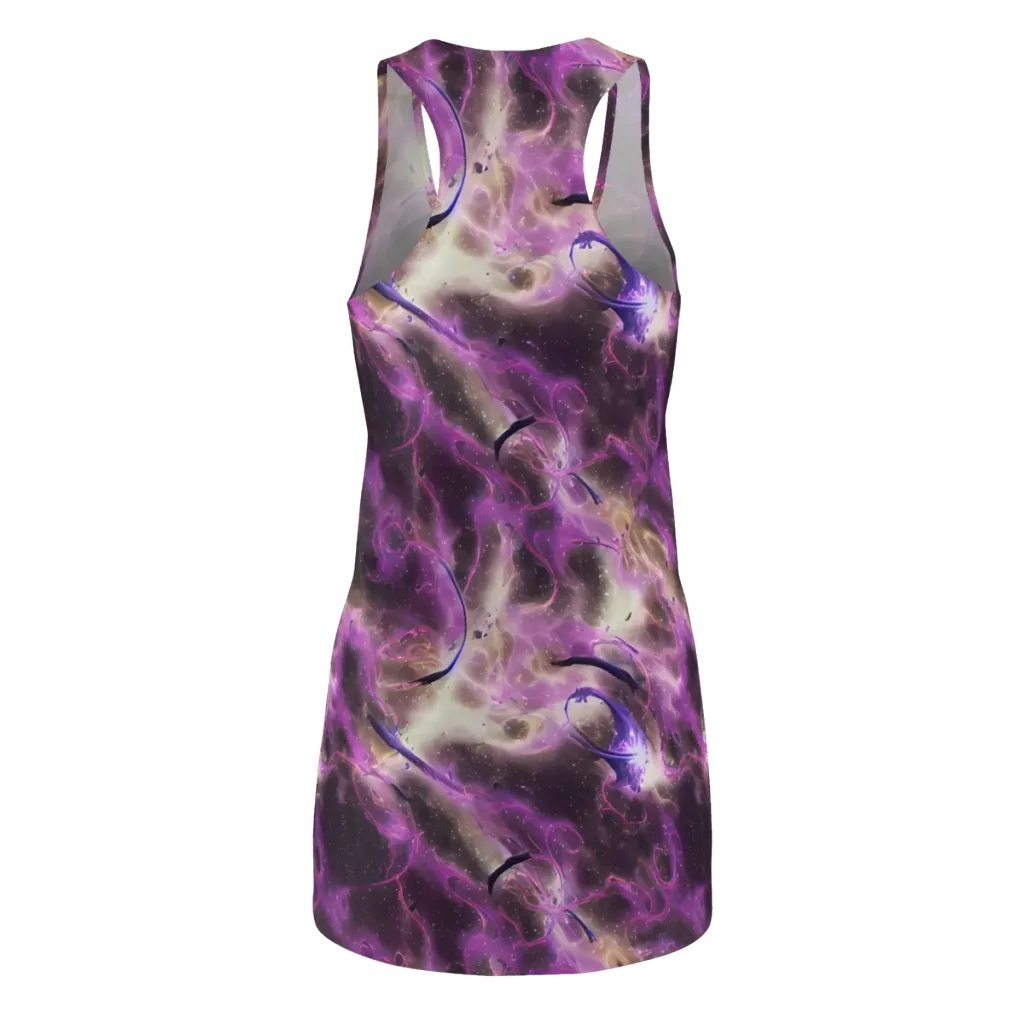 Violet Nebula on Racerback Dress — Back