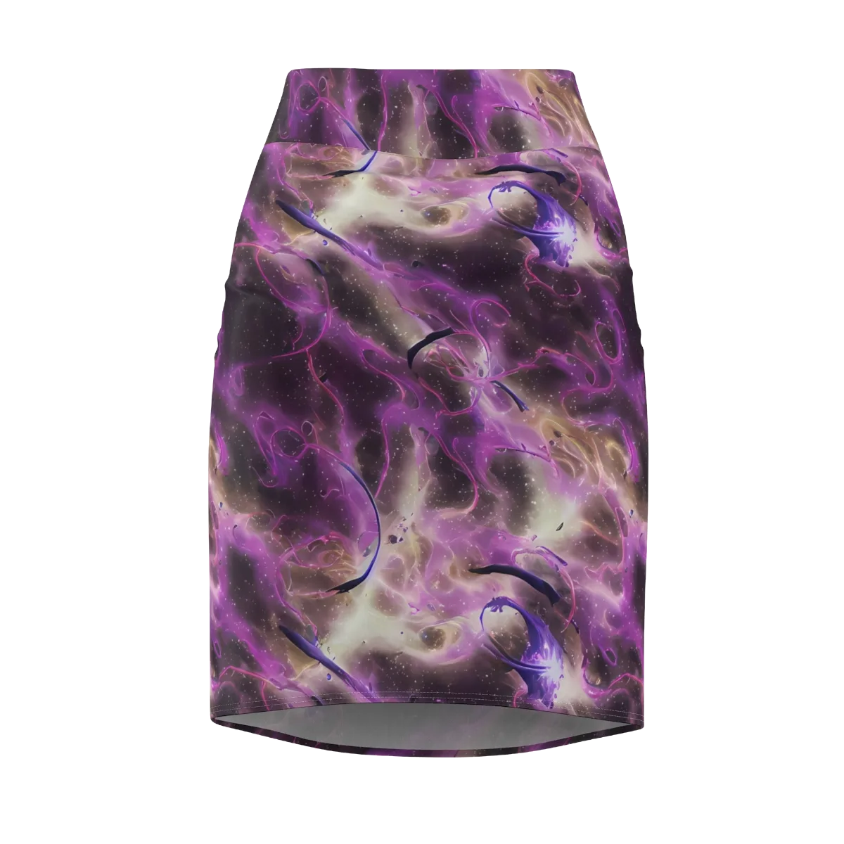 Violet Nebula on Pencil Skirt — Front