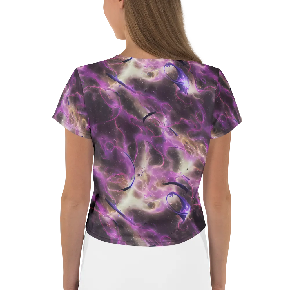 Violet Nebula on Crop Tee — Back
