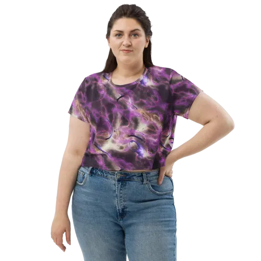 Violet Nebula on a Crop Tee