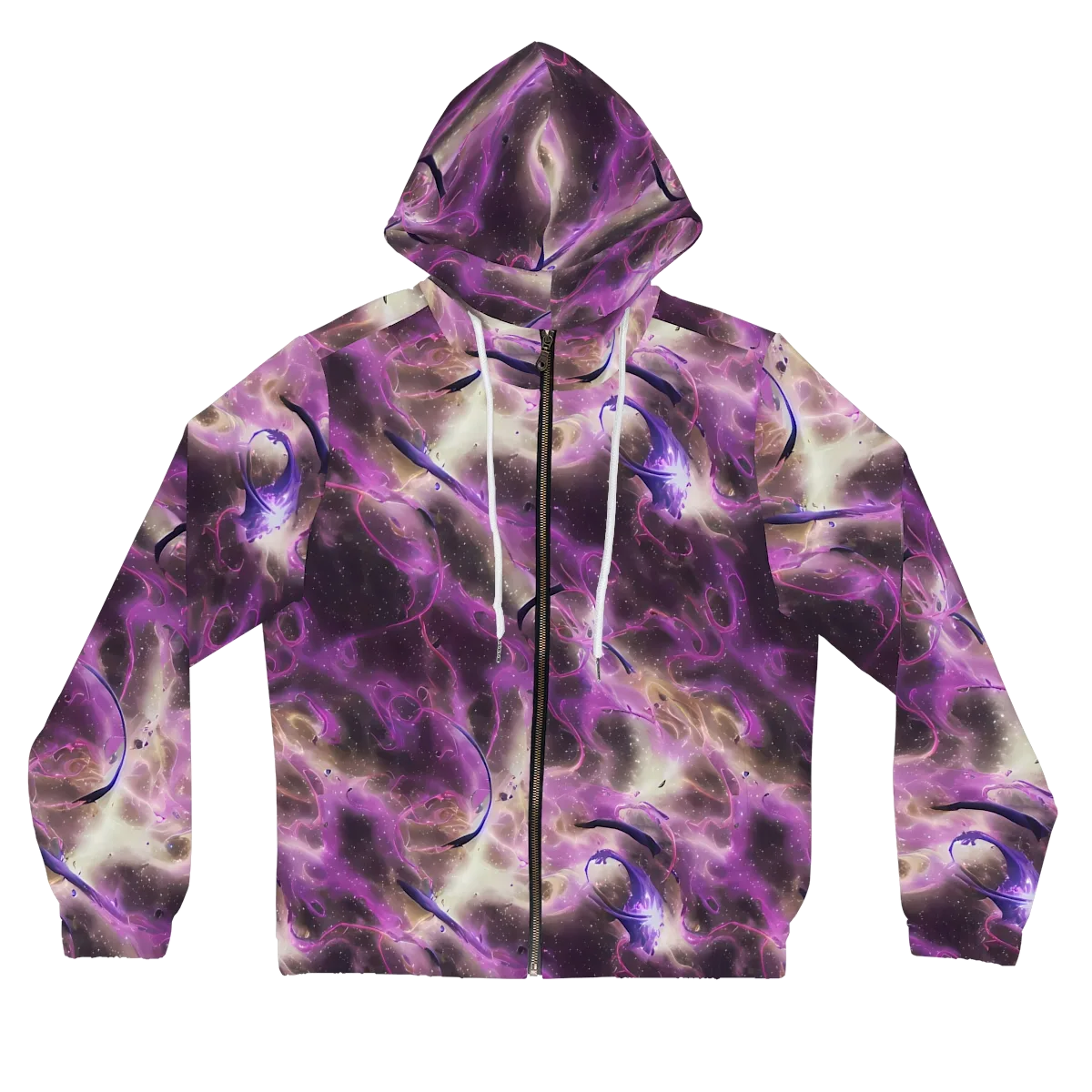 Violet Nebula on Women's Full-Zip Hoodie — Front