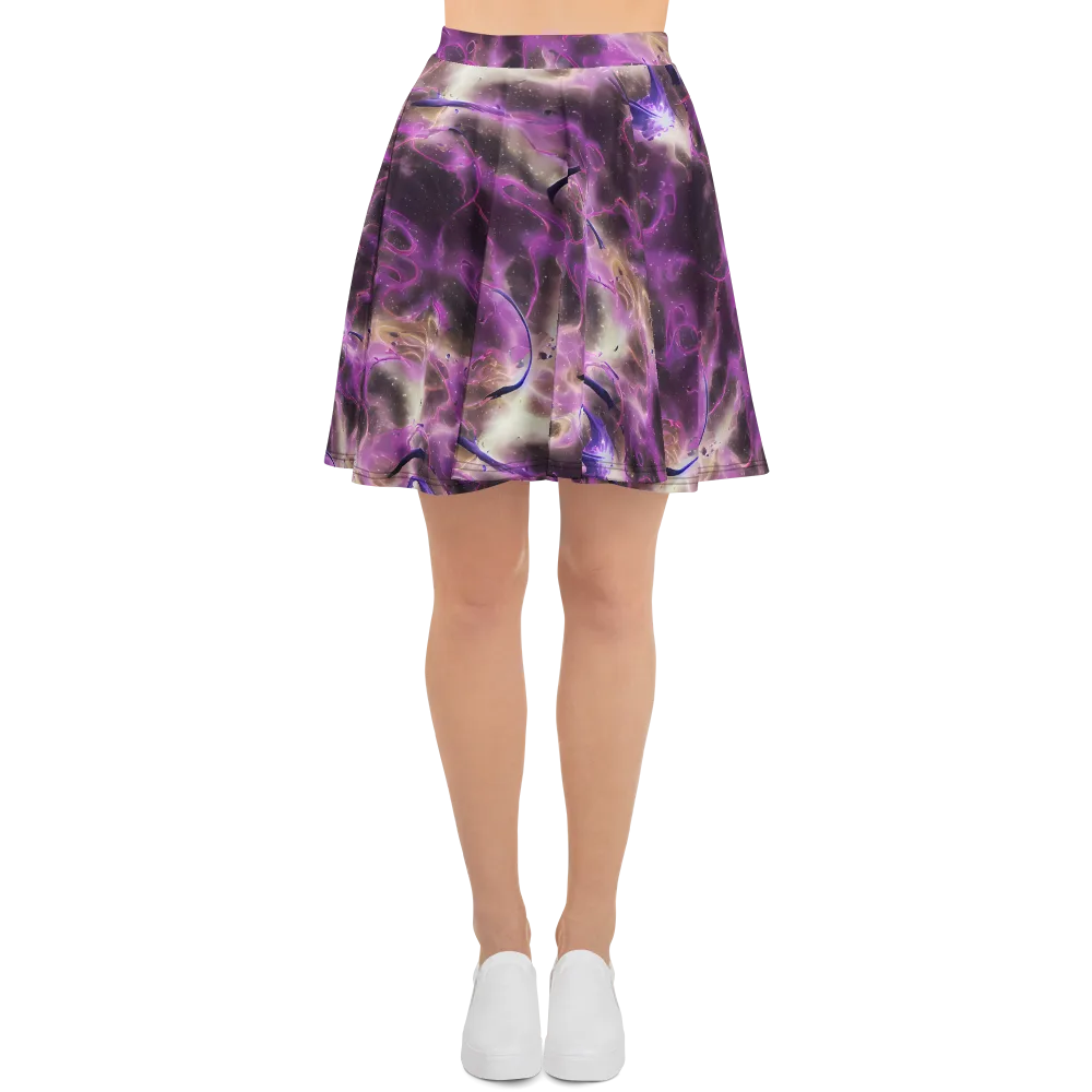 Violet Nebula on Skater Skirt — Front