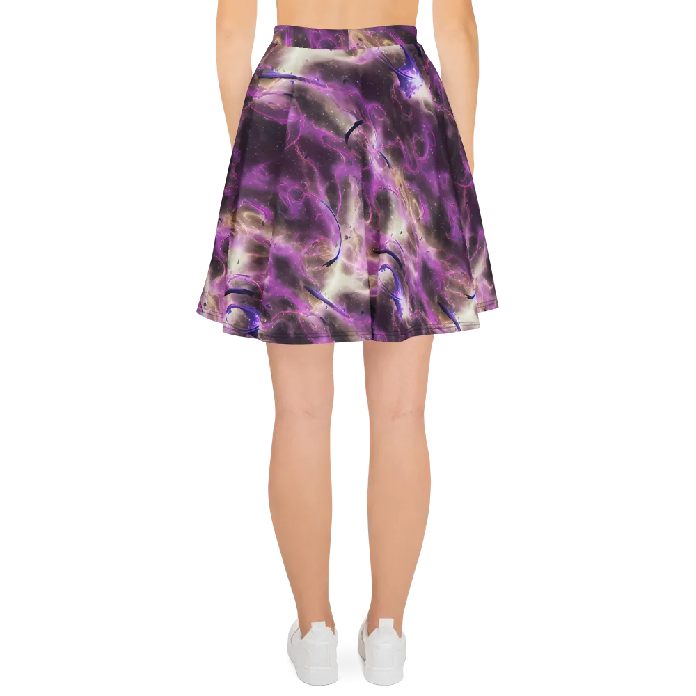 Violet Nebula on Skater Skirt — Back