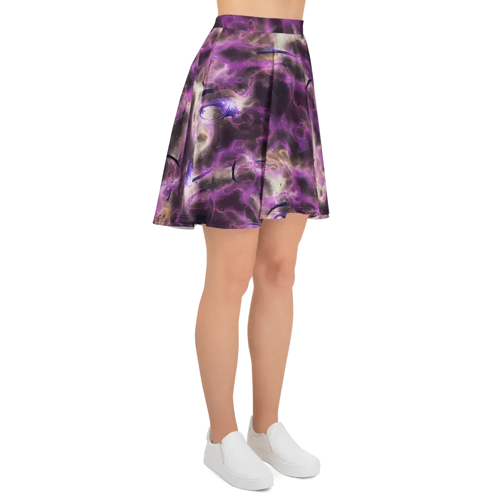 Violet Nebula on Skater Skirt — Right