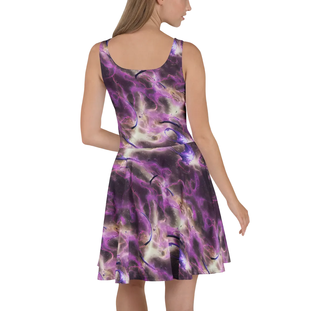 Violet Nebula on Skater Dress — Back