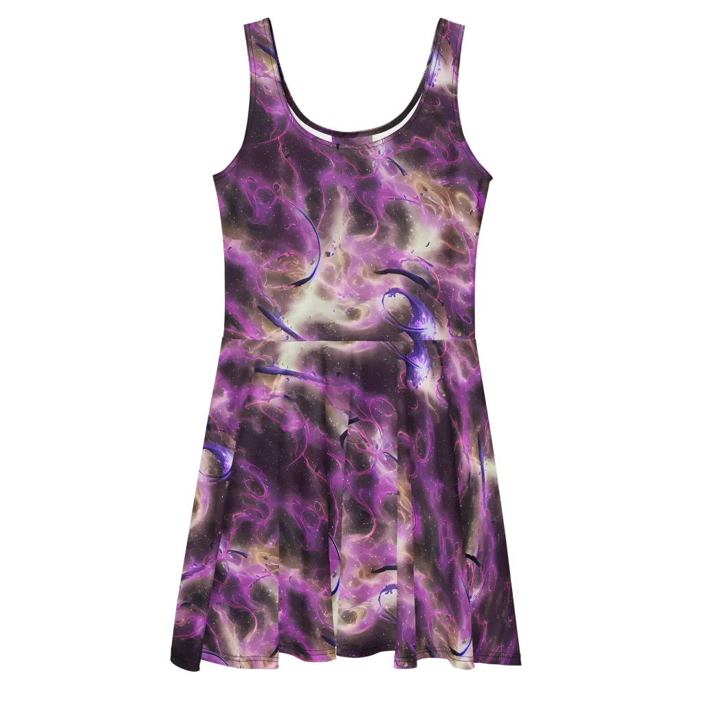 Violet Nebula on Skater Dress — Front
