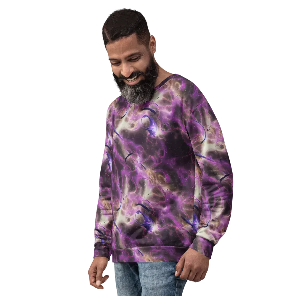 Violet Nebula on Sweatshirt — Left Front