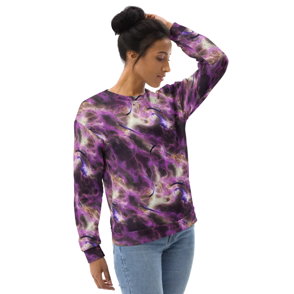 Violet Nebula on Sweatshirt — Right Front