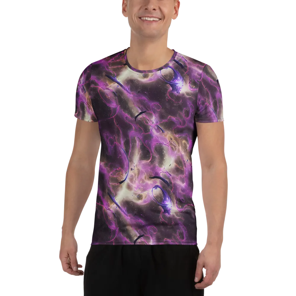 Violet Nebula on Men's Athletic T-Shirt — Front
