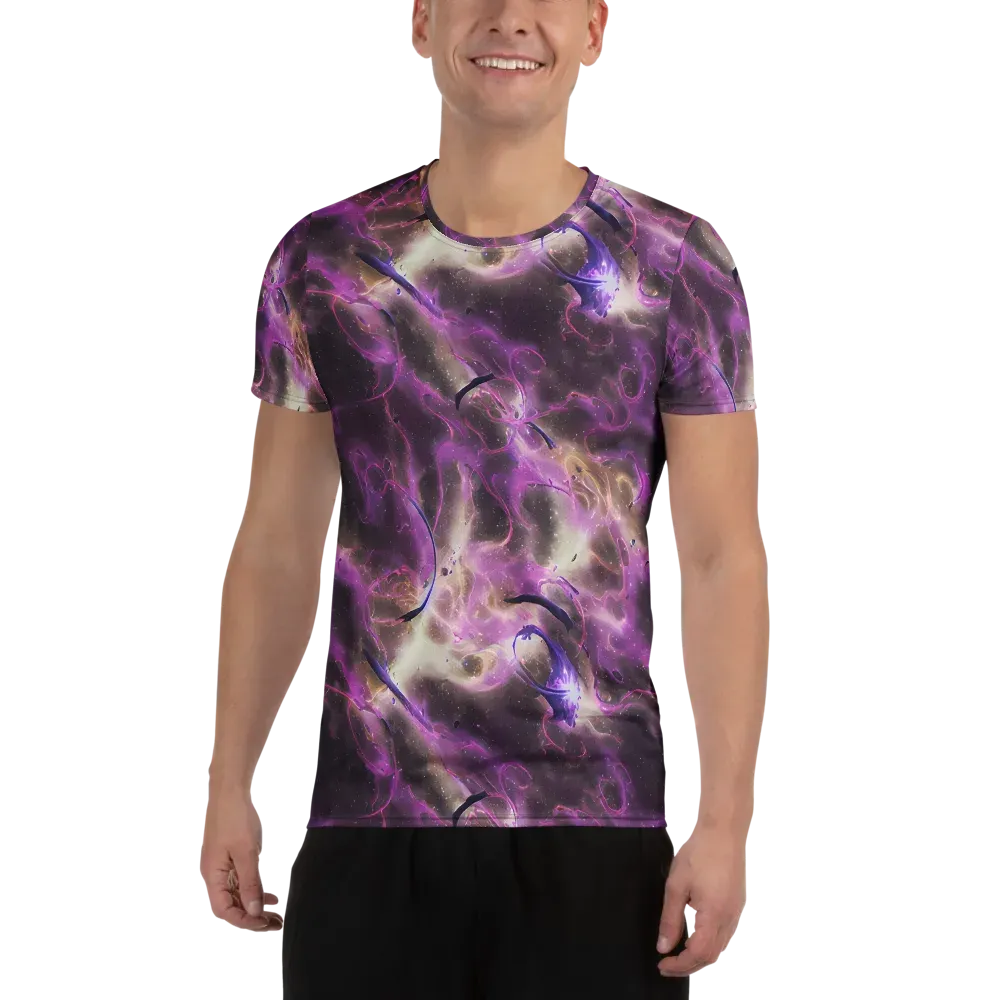 Violet Nebula on Men's Athletic T-Shirt — Front