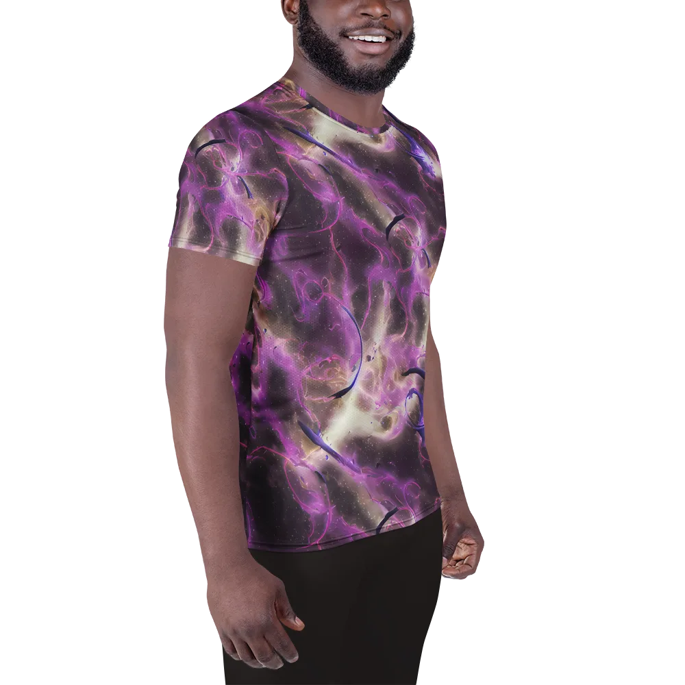 Violet Nebula on Men's Athletic T-Shirt — Right