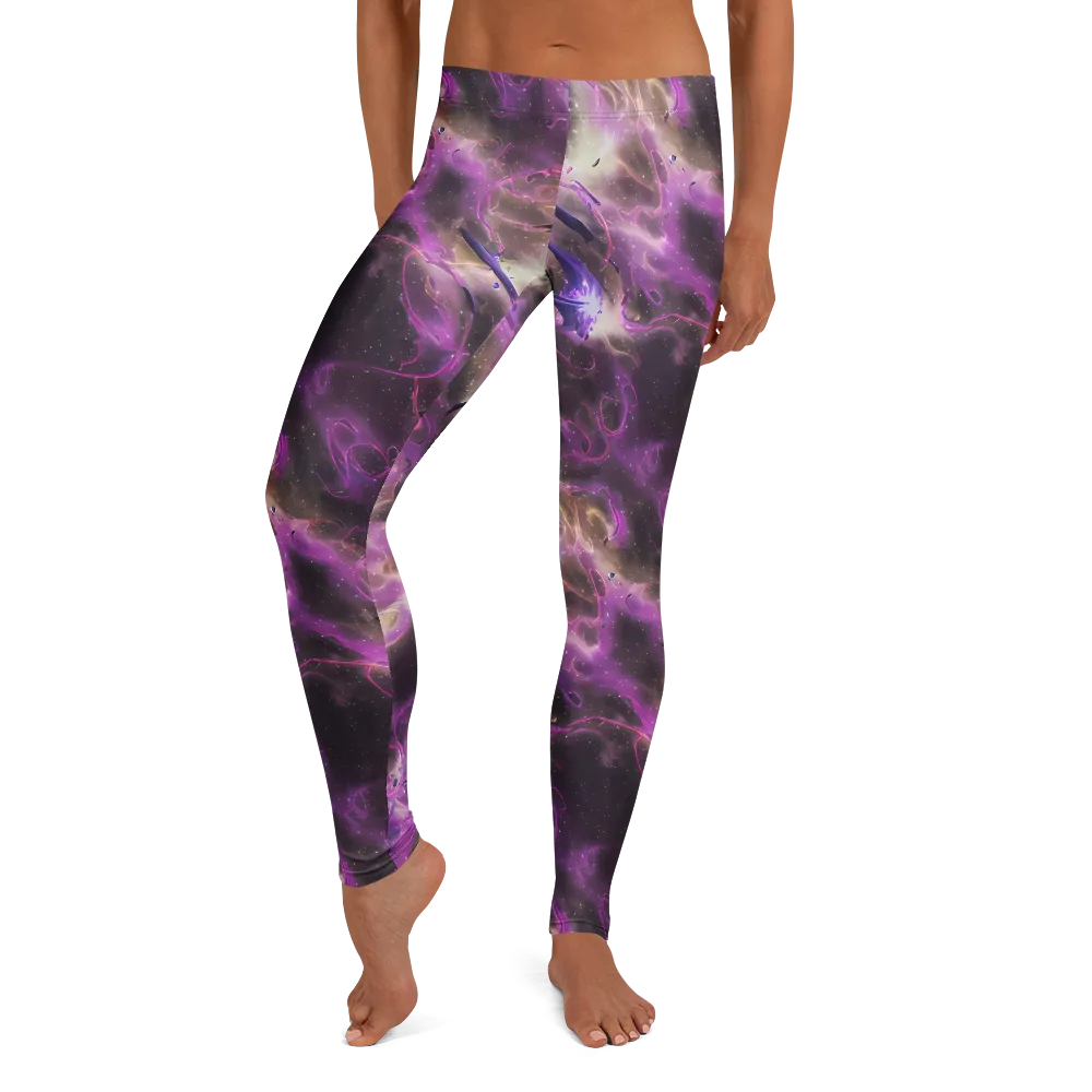 Violet Nebula on Leggings — Front