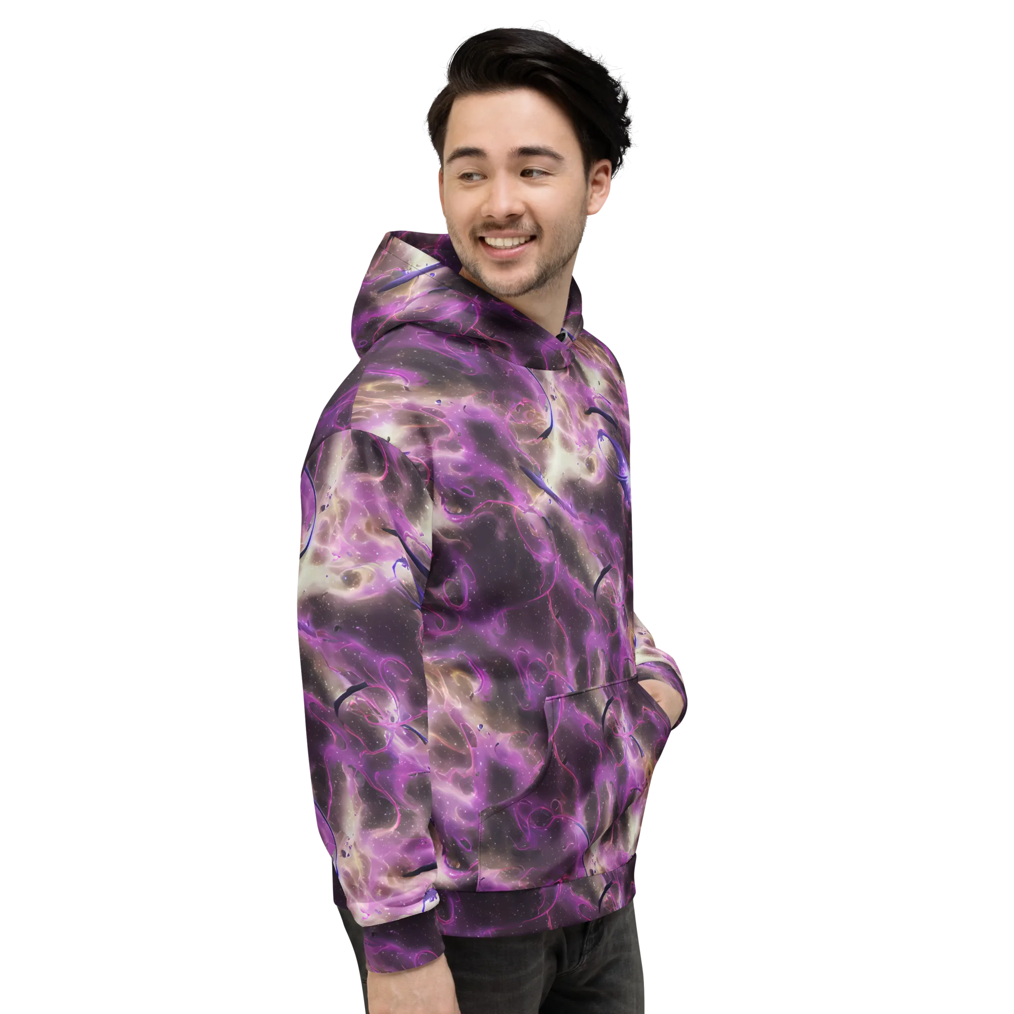 Violet Nebula on Hoodie — Right
