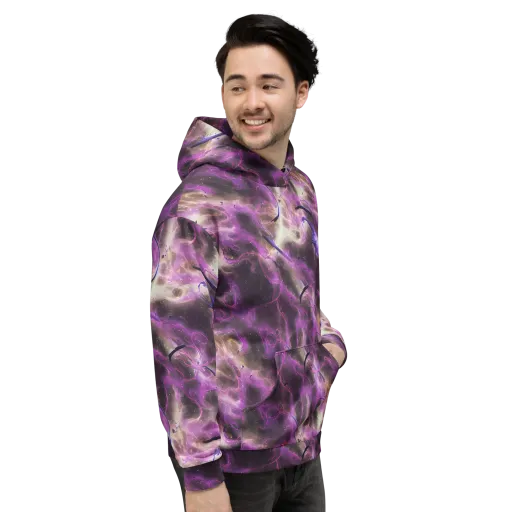 Violet Nebula on a Hoodie
