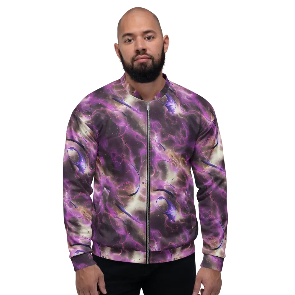 Violet Nebula on Bomber Jacket — Front
