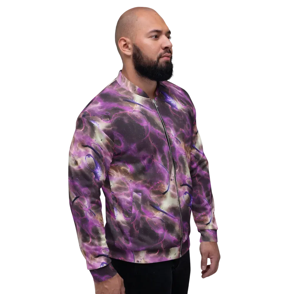 Violet Nebula on Bomber Jacket — Right