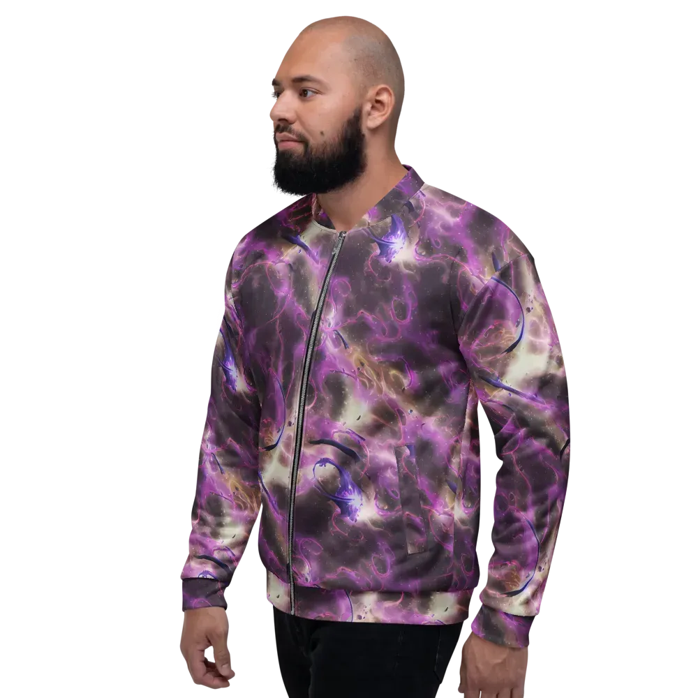 Violet Nebula on Bomber Jacket — Left